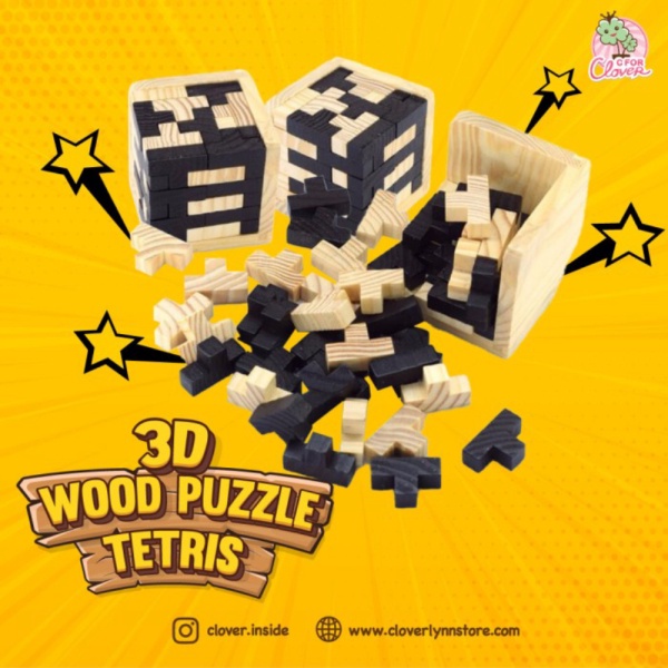 

Promo 3D WOOD PUZZLE TETRIS CUBE / mainan edukasi anak asah otak kado Limited