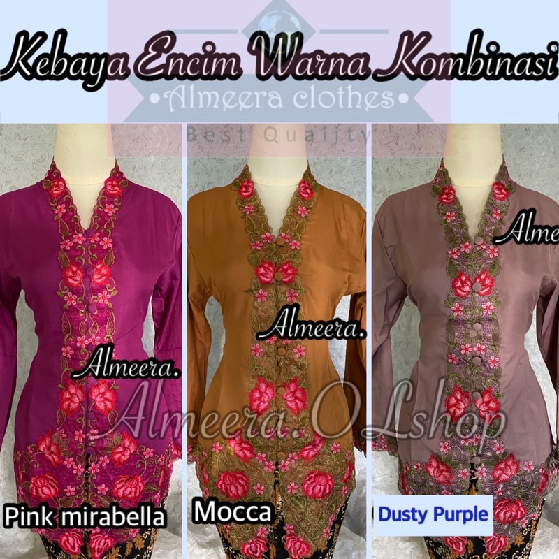 kebaya encim / kebaya bordir warna ukuran M dan L