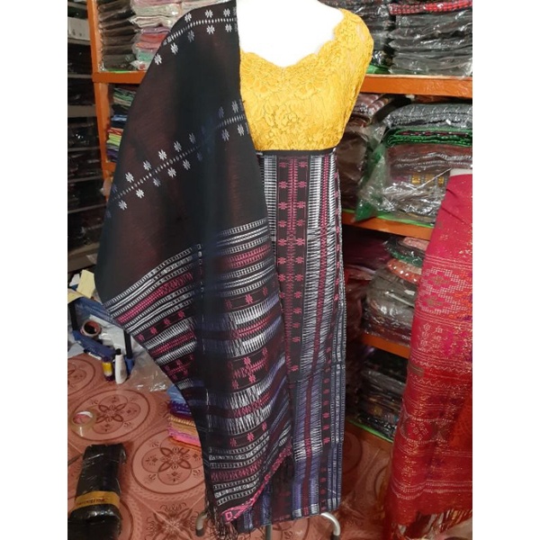 SONGKET PUCCA KLASIK GOLD SARUNG SELENDANG PENGANTIN BATAK TOBA TUMTUMAN PUCCA BINTIK TENUN TANGAN M