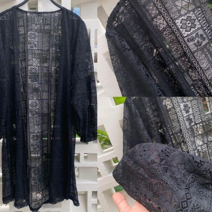 Stok Terbatas Cardigan Brukat Lengan Balon/ Cardigan/ Atasan Wanita/ brukat/ LongCardi/ Outer wanita