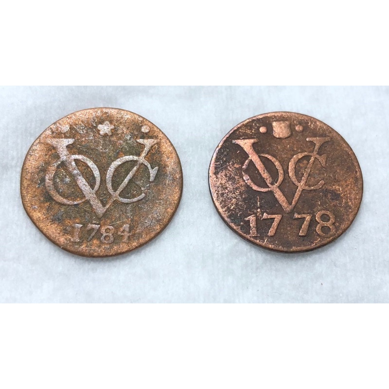 Koin VOC 1784 dan 1778 Asli 2Pcs