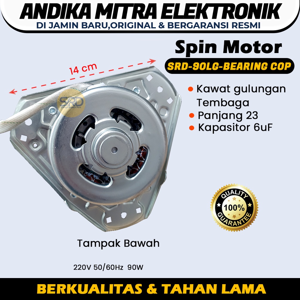 (J) Dinamo Tembaga Pengering Mesin Cuci Bearing As 12 mm Merk LG SRD 90LG Bearing COP Berkualitas dan Tahan Lama