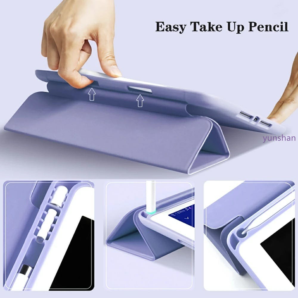 CASE IPAD PRO 2021 11 INCH M1 Pro 2020 Softcase Silicone Casing Pelindung Ipad Pro 12.9&quot; M1 Smart Autolock Full Cover Flexible Dengan Slot Pencil Holder