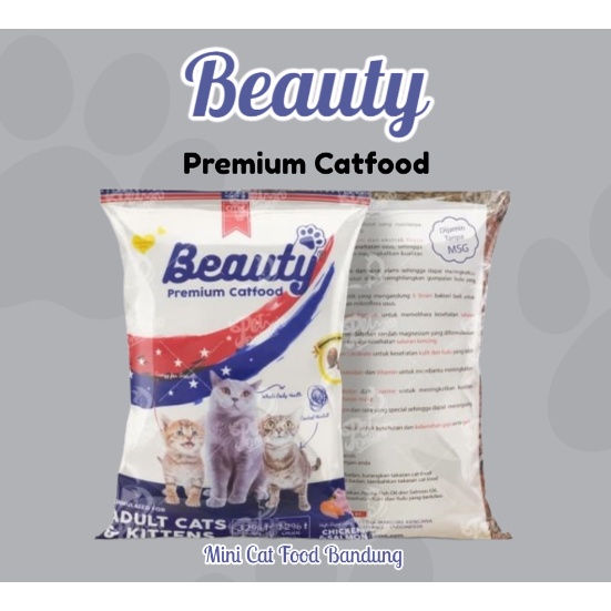Beauty 1kg Makanan Kucing Premium Dry Cat Food Adult & Kitten - Mini Cat Food Bandung