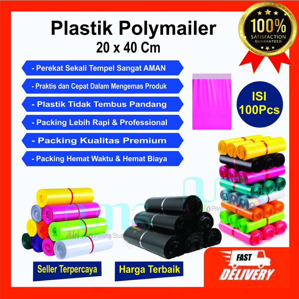 

PROMO MURAH 100pcs Limited Edition 20x40 kantong Plastik polymailer amplop packing online