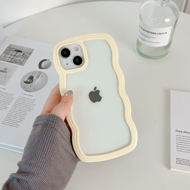 Soft Case Pelindung Lensa Bumper Bahan Silikon Bening Gelombang Untuk iPhone 11 12 Pro max 11pro max 12pro max ip 11 ip 12