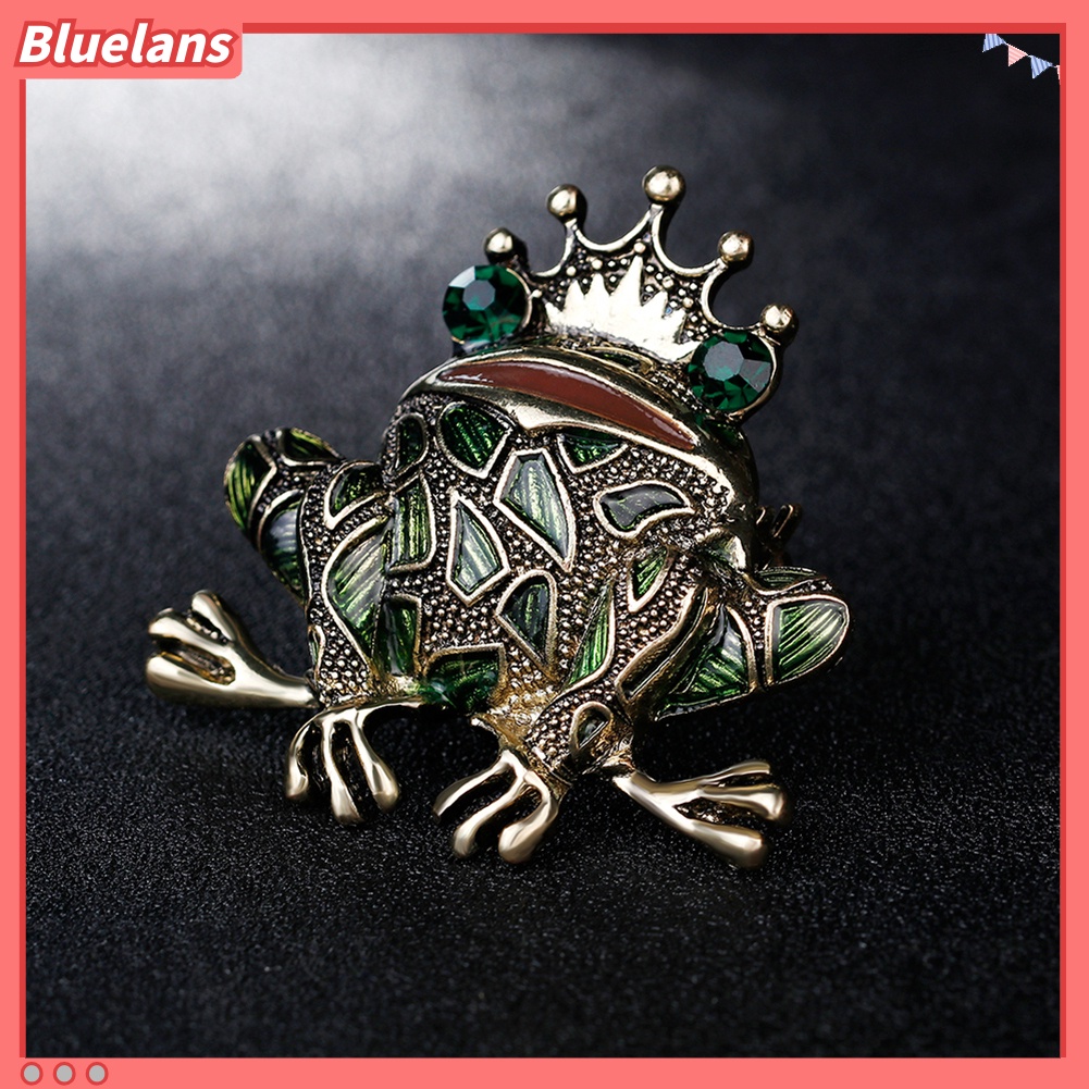 Bluelans Frog Style Brooch Pin Shiny Rhinestone Enamel Fashion Dress Hat Accessory Gift