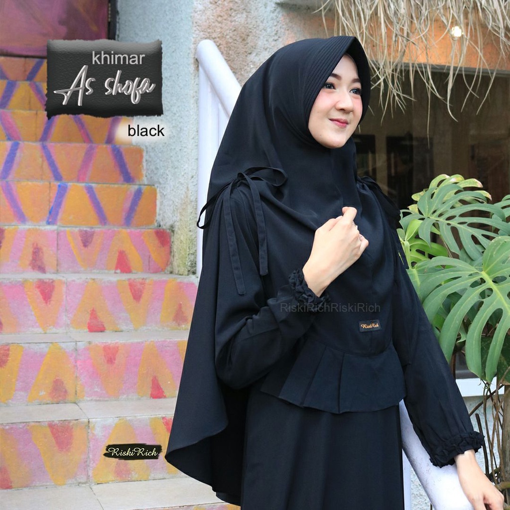 Riskirich Asshofa Vol 2.0 Khimar Instan Syari Pet Antem Jilbab Cantik Kekinian