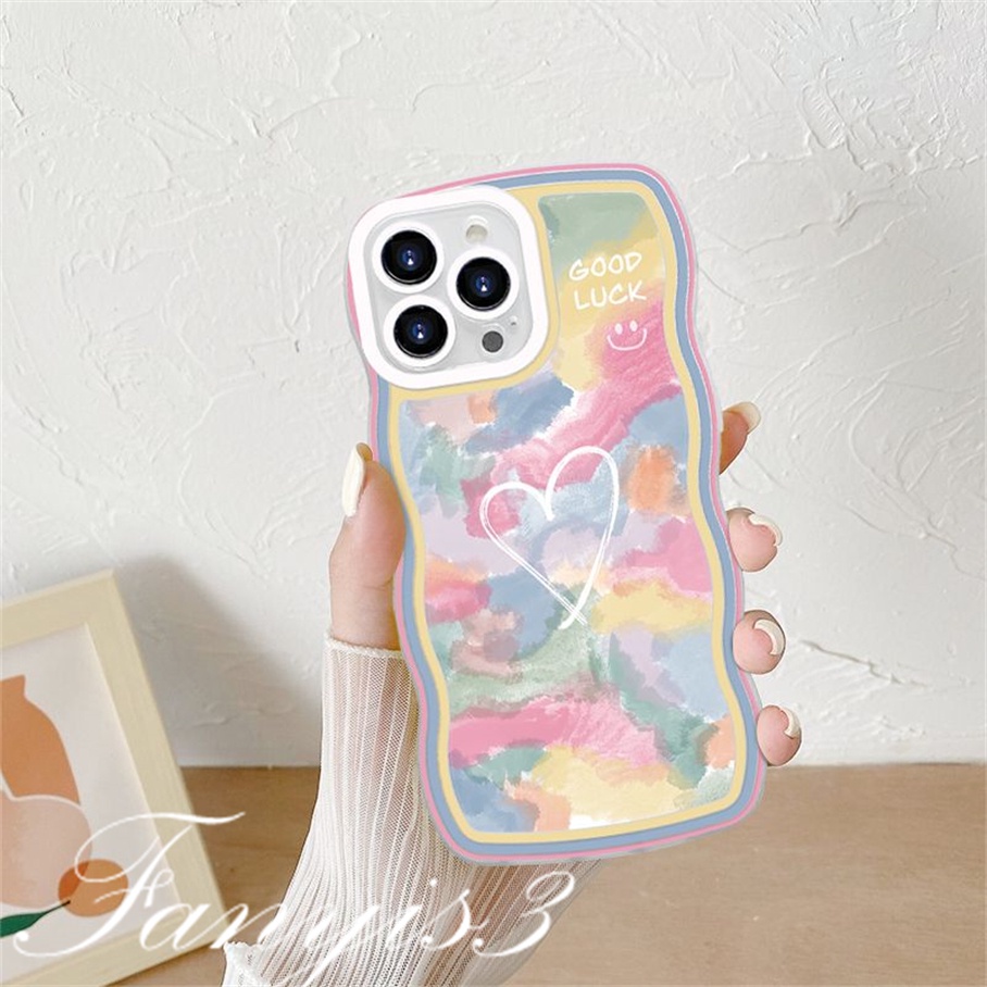 Redmi 12C A1 10C 10A 10 9 9A 9C 9T Note 11 Pro+ 11s 11 10s 10 9s 9 8 Pro Poco X4Pro X3 Pro X3NFC M4 Mi 11 Lite 10TPro Oil Painting Small Flowers Wave Frame Phone Case TPU Soft Cover