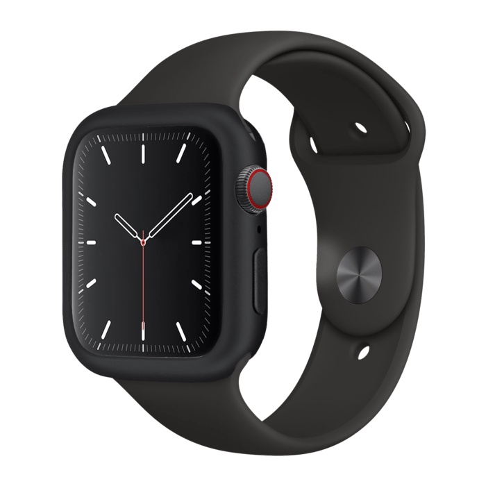 Case Black Bumper Apple Watch 38mm 42mm 40mm 41mm 45mm Series SE 7 6 5 4 3 2 1 Softcase Casing Hitam Cover Silicone Matte/Soft Bazel Bumper Silikon Mate Gelap Anti Minyak A-oil Pelindung TPU HD casing/Protecth Protection Body 38 40 41 42 44 45 mm Seri