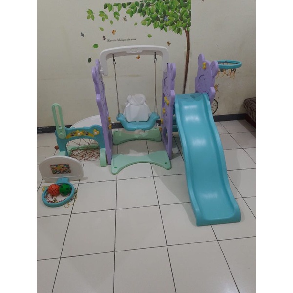 L'abeille-Panda 4 in 1 Slide and Swing Grow Activity KC523C bekas/ Labeille perosotan anak, ayunan a