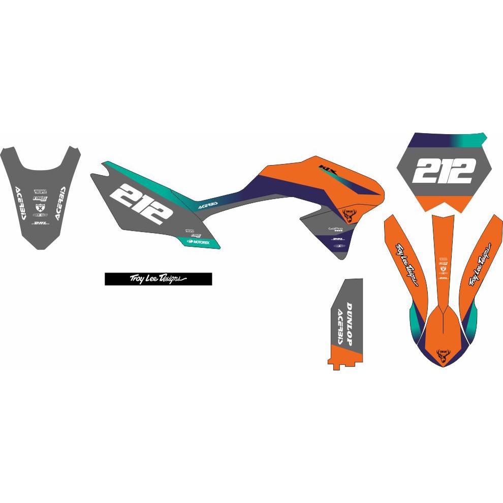 decal  ktm 85 custom nomor dan nama