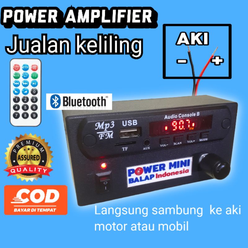 AMPLI + mp3 bluetooth JUALAN KELILING UNTUK SPEAKER HORN MINI  12 VOLT AKI