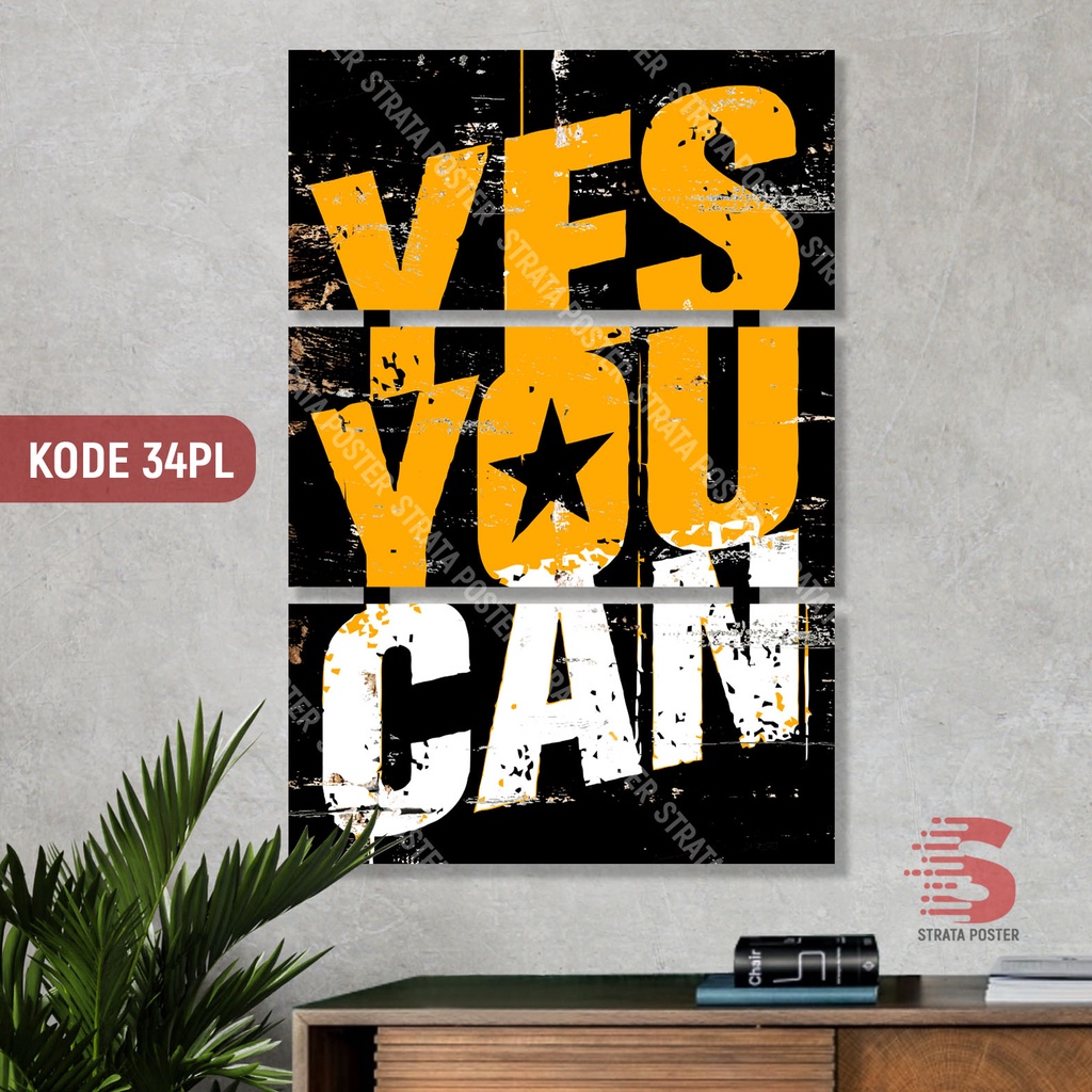 Poster motivasi Hiasan dinding quotes Dekorasi ruangan Wall decor Poster puzzle