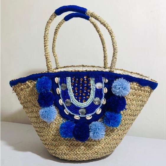 tas anyaman mendong/tas bali/tas rotan/tas mendong hias/tas bangkok