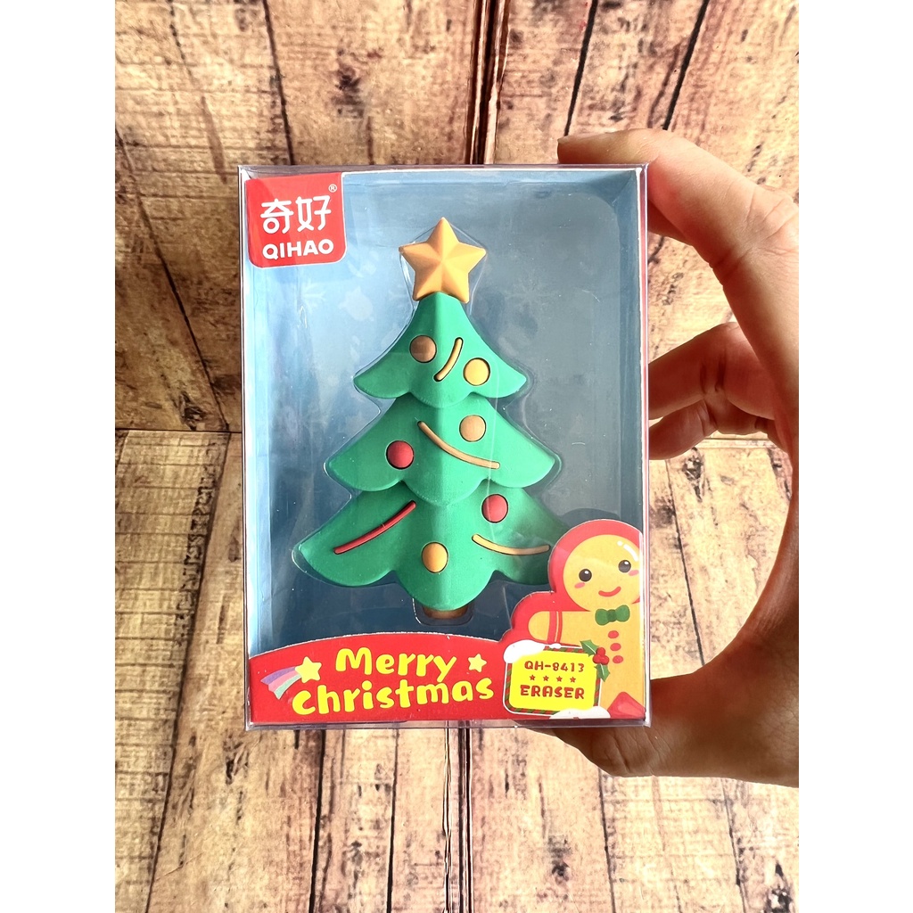 Penghapus Set Mika Qihao Sensory Merry Christmas QH-8413 - Fancy Eraser Super Cute - Setip Xmas