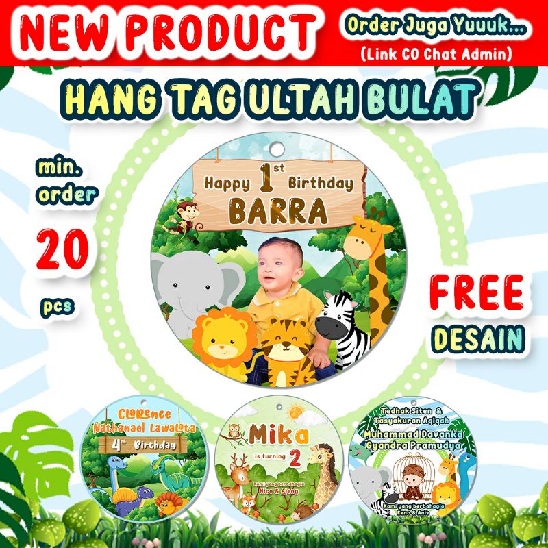 STIKER ULANG TAHUN ANAK/TASYAKURAN UNTUK KOTAK NASI/KUE/BENTO/MIKA/RICE BOWL/BOX PLASTIK/BOX NASI