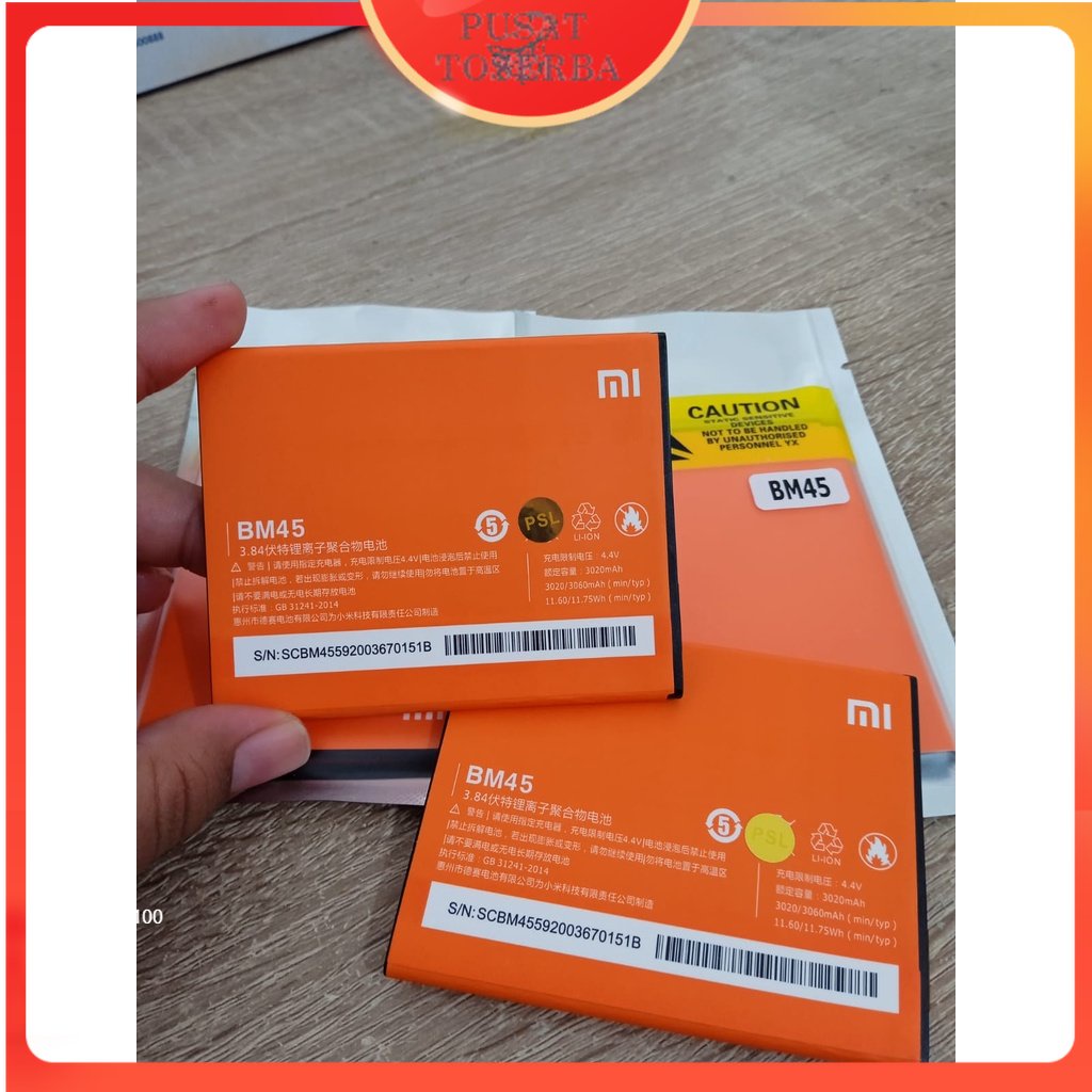 Baterai Original Xiaomi Redmi Note 2 Redmi Note 2 Prime BM45 BM 45 ORI Battery Batre Batrai - XIAOMI