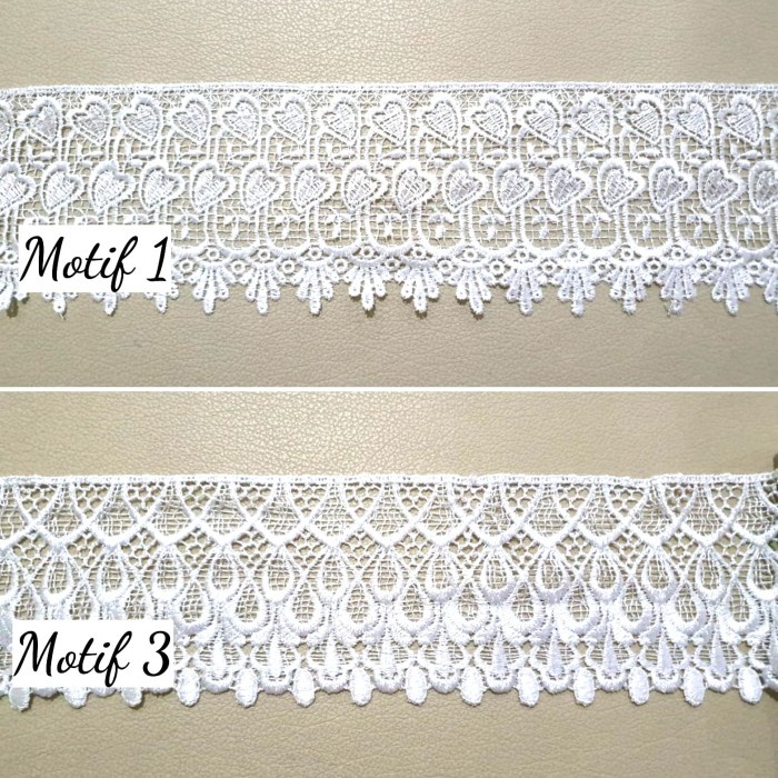 Bordir Renda Giper Bordir Lebar 12 Cm - Putih (15 Yard)