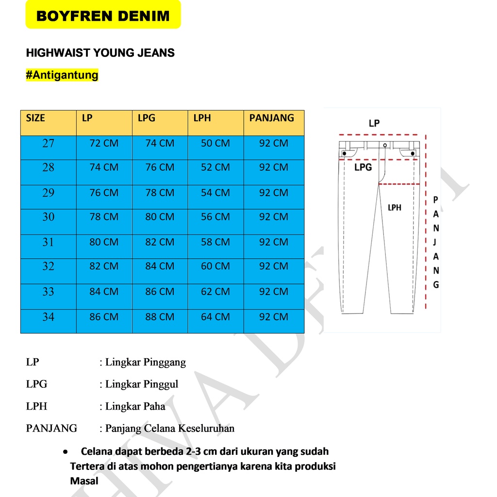 MAGCUN- Celana Highwaist Boyfriend Jeans Wanita - BF Jeans Polos Basic Standar