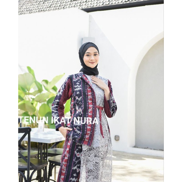 Couple Tenun Set Naura Brokat dan kemeja Full Tenun
