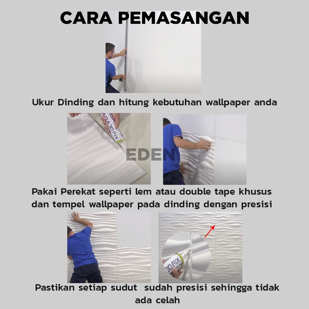 3D PVC Wall panel Dinding 50x50 cm MOTIF WAVE 1 Wallpaper | Dekor rumah | Home Decor | Wall Interior Dinding