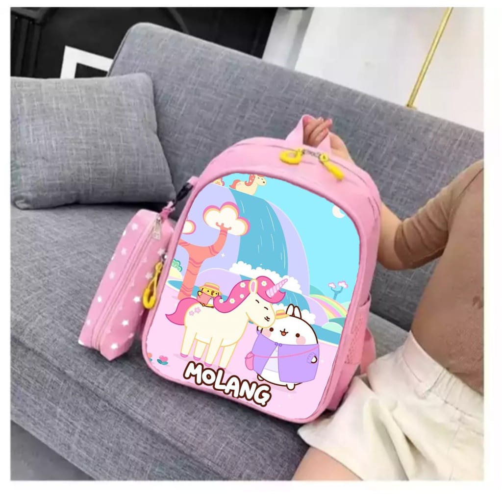 Tas Glossy SD TK Ransel Anak Sekolah Cewe Perempuan Kuda Unicorn Elsa Timbul LOL Prosen