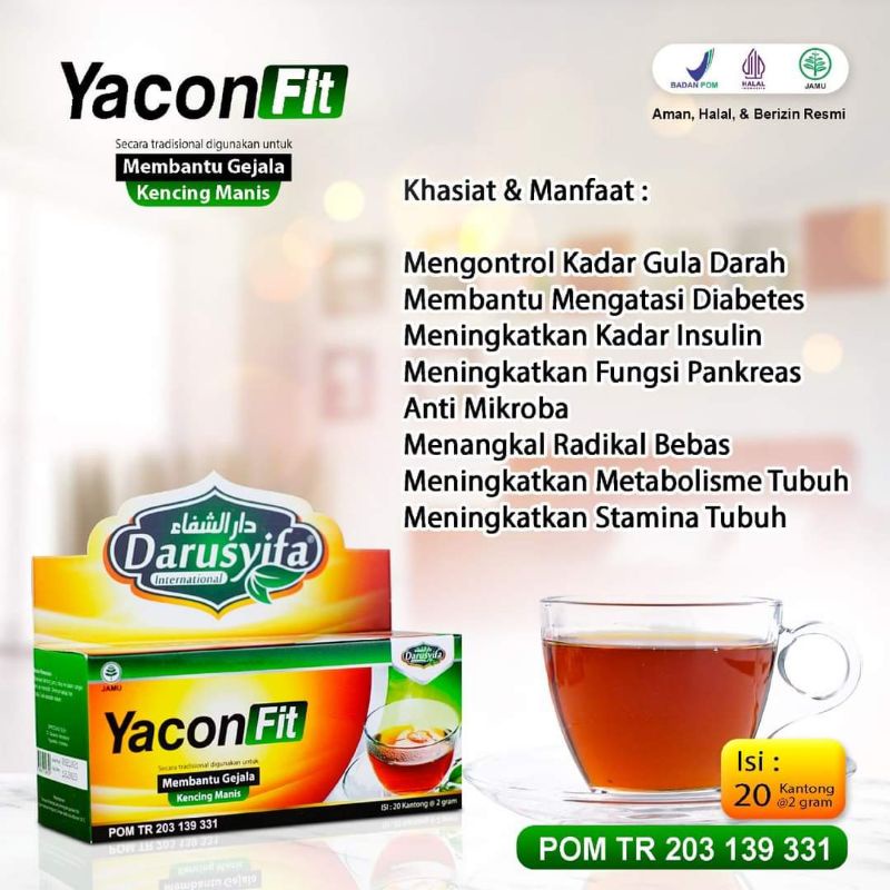 

Teh Celup Daun Insulin Yakon Fit Darusyifa Herbal Diabetes