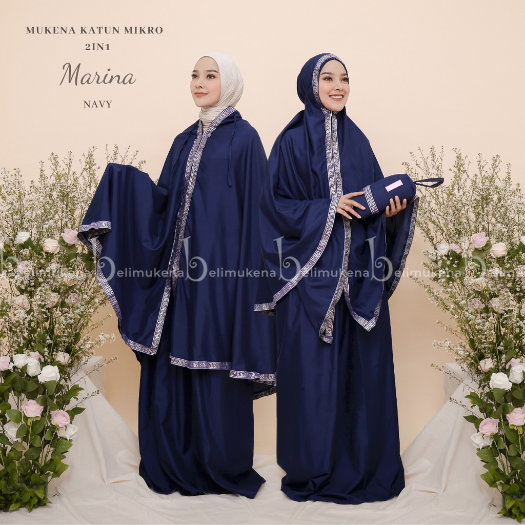 Mukena Dewasa Katun 2in1 Mikro Marina