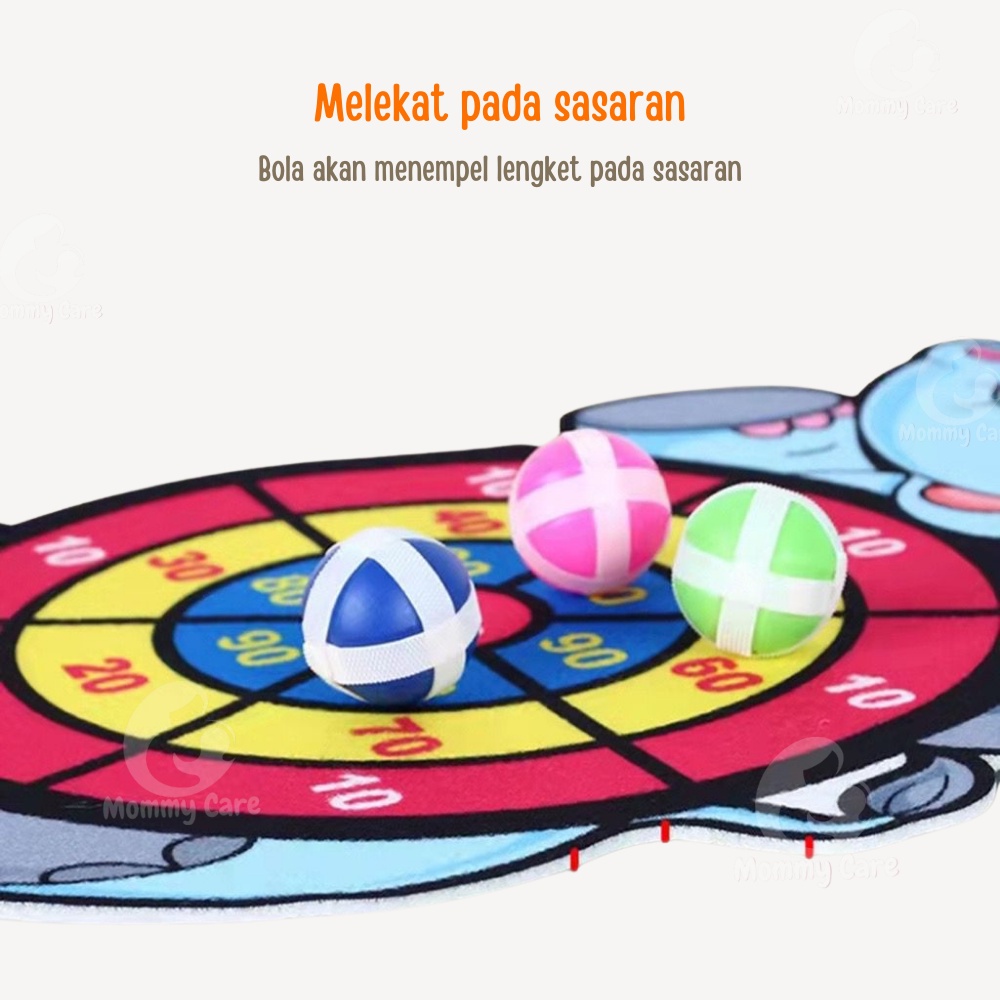 MOMMYCARE MAINAN LEMPAR BOLA PAPAN TEMPEL MAINAN LEMPAR BOLA ANAK EDUKASI ACTIVITY ANAK DART BOARD