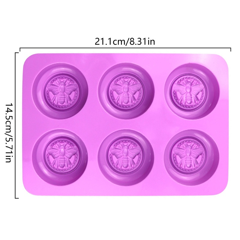 6 Pcs Cetakan Sabun Bentuk Lebah Bulat Bahan Silikon Untuk Dekorasi Kue