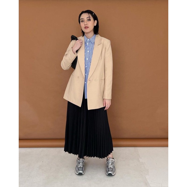 TRICK & TRICKY OVERSIZED SHIRT BLAZER NUDE