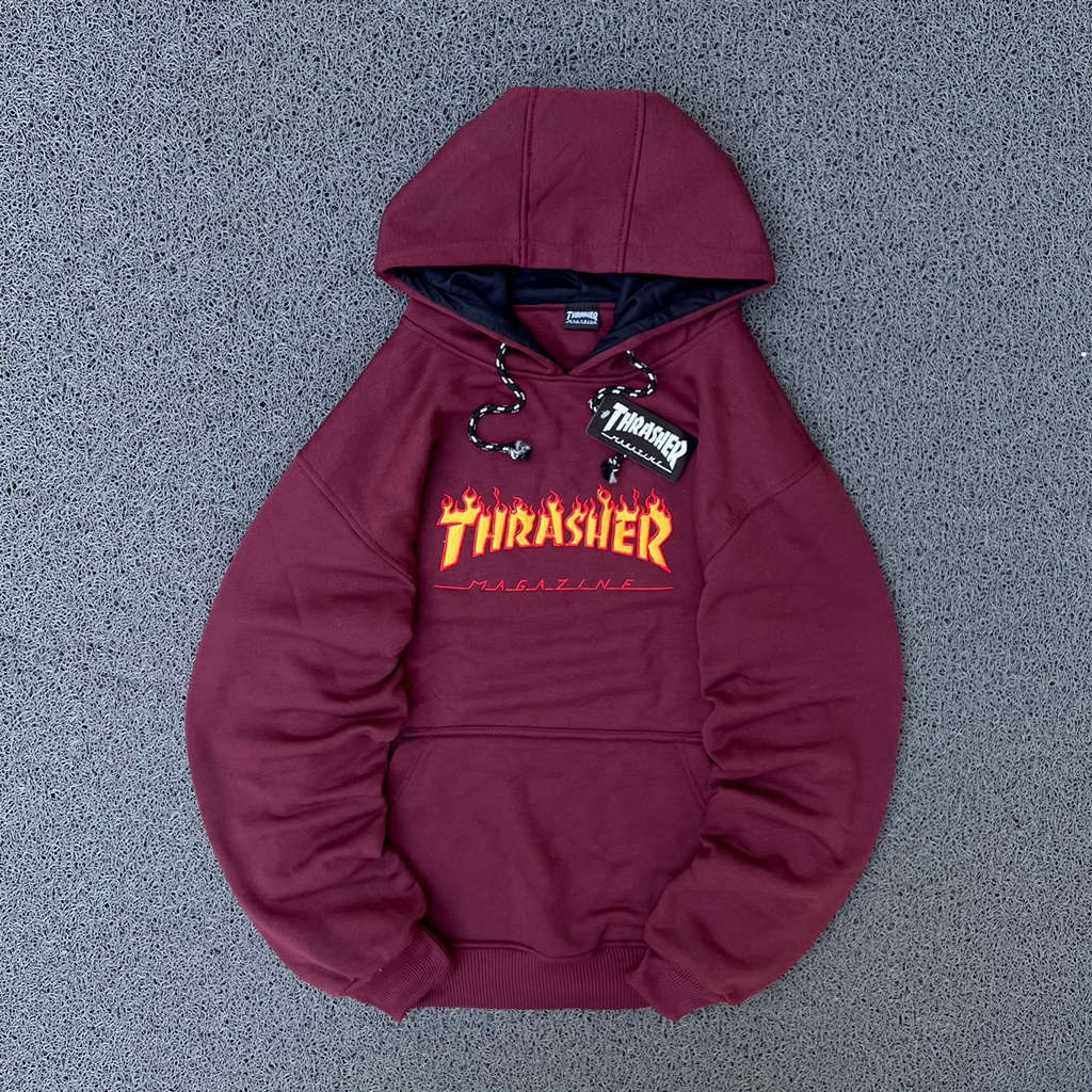 Hoodie Jaket Sweater Thrasher Full Lebel Premium Quality