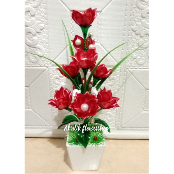 Bunga mawar mutiara akrilik kelopak besar/dekorasi pajangan -artifical