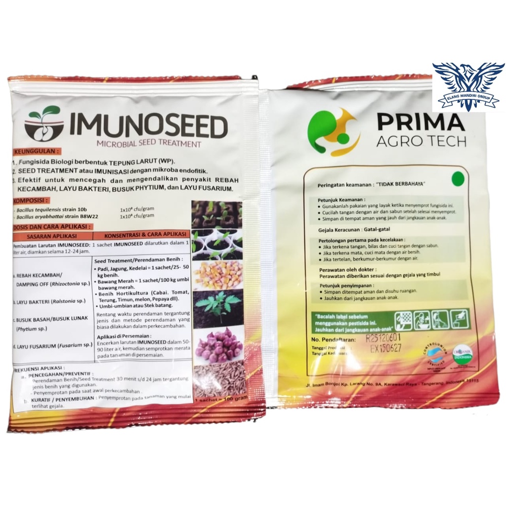 Imunoseed 100 Gram Fungisida Pencegah Layu Rebah Pembenihan Prima Agro Tech