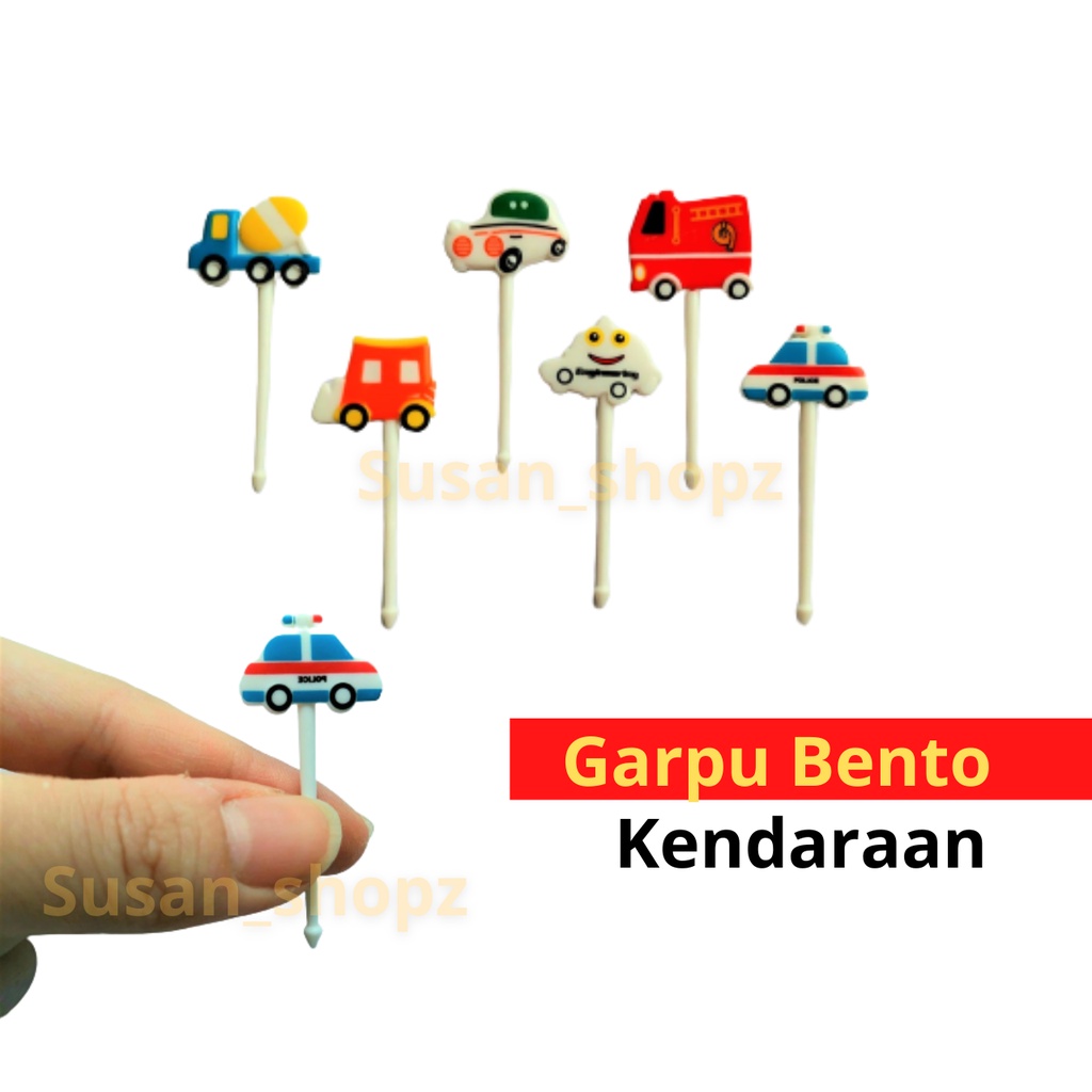 

Garpu Bento Karakter Kendaraan Hiasan Bekal Makanan