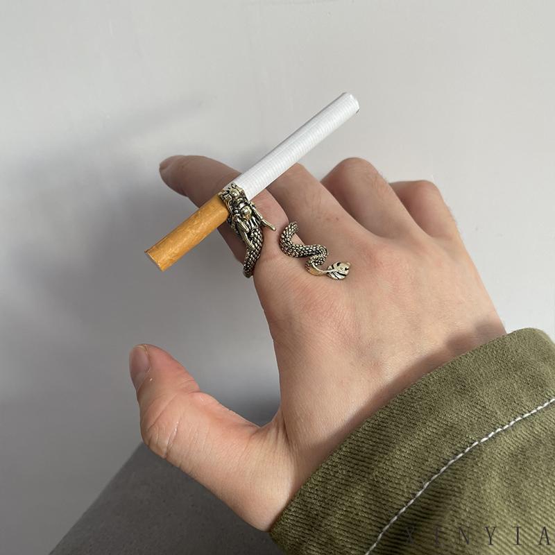 【COD】Cincin holder Rokok Desain Naga Gaya retro Kreatif Untuk Hadiah