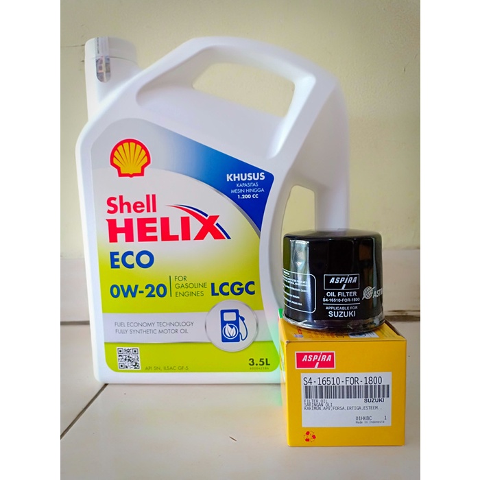 Paket Oli Shell Helix Eco 0W-20 + Filter Oli Suzuki Karimun Wagon R
