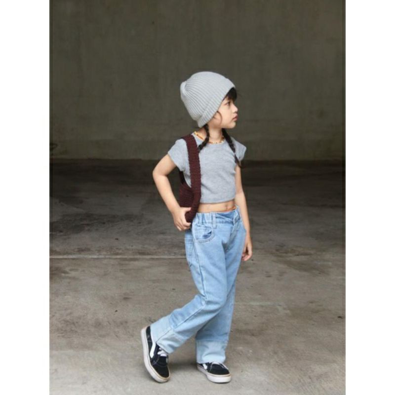 CROP TOP ANAK perempuan 2-4TAHUN bahan rajut