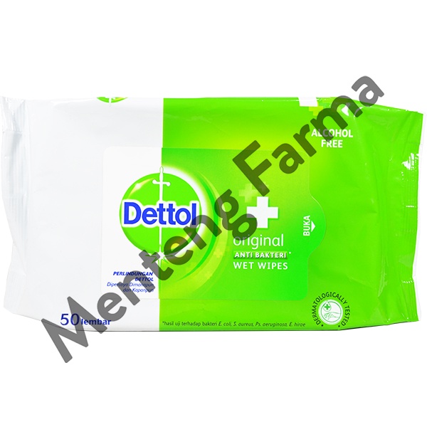 Dettol Anti Bakteri Wet Wipes Original Isi 50 Lembar