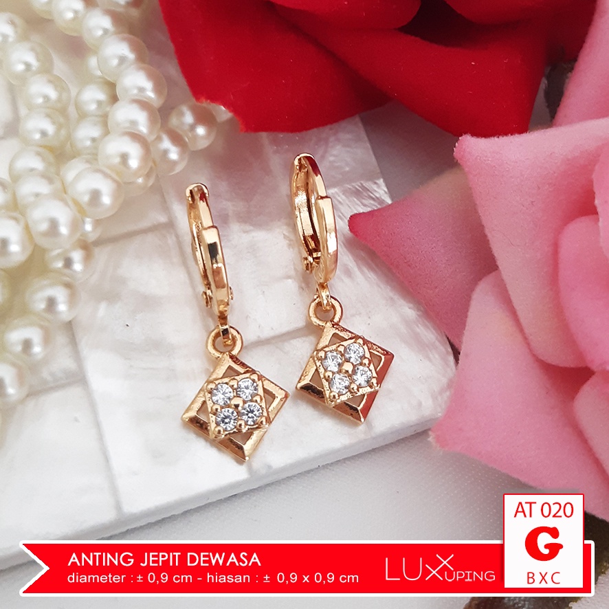 AT 020  Anting Jepit Jurai Perhiasan Wanita Lapis Emas Merk Yaxiya Aksesoirs Gaya Korea Anting xuping Murah Giwang Kupu Gold Earrings Kado Pacar Luxx Xuping