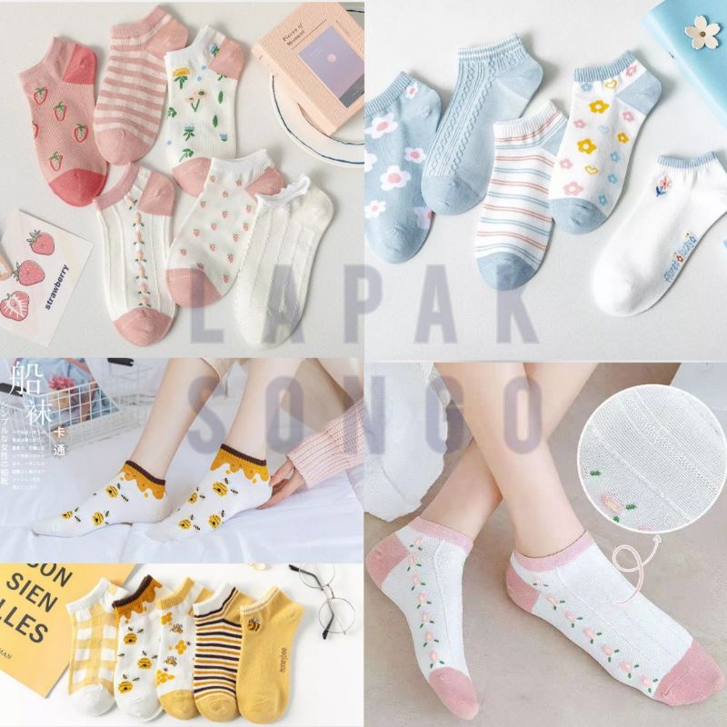 Kaos Kaki Wanita Pendek Korea Style / Kaos Kaki Ankle Cute / Kaos Kaki Pendek Murah