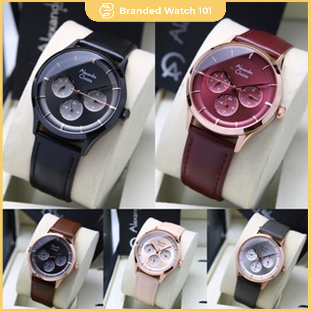 ORIGINAL Jam Tangan Wanita Alexandre Christie Leather AC 2868 / AC2868 / 2868 Garansi Resmi 1 Tahun.