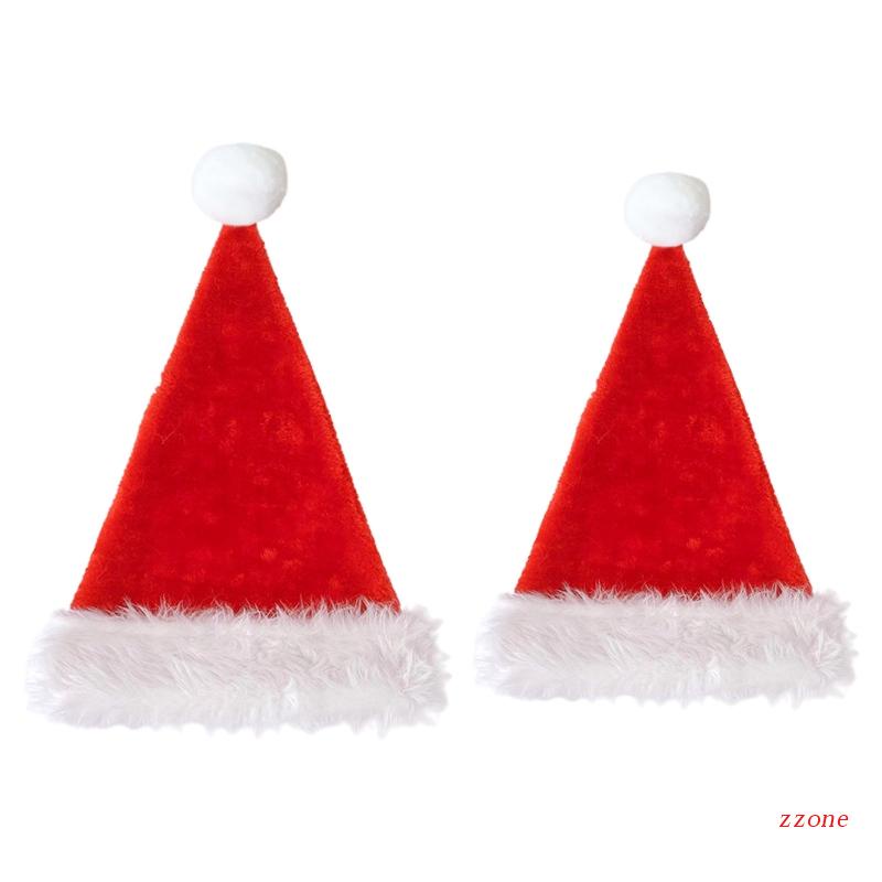 Topi Santa Claus Natal Bahan Plush Lembut Untuk Unisex