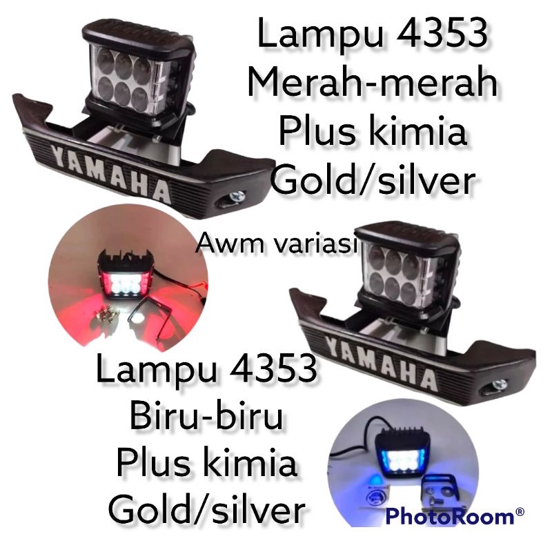 PAKET Lampu tembak sorot led cwl 6 mata kedip 3 x 3 PLUS Kumis RX King