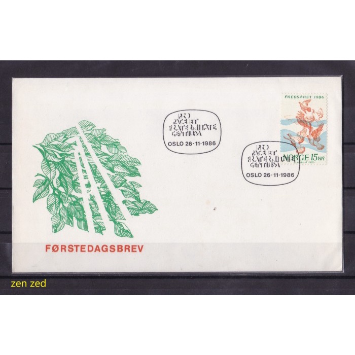 

A139 Perangko FDC SHP Norwegia 1986 International Peace Year 1 Pcs