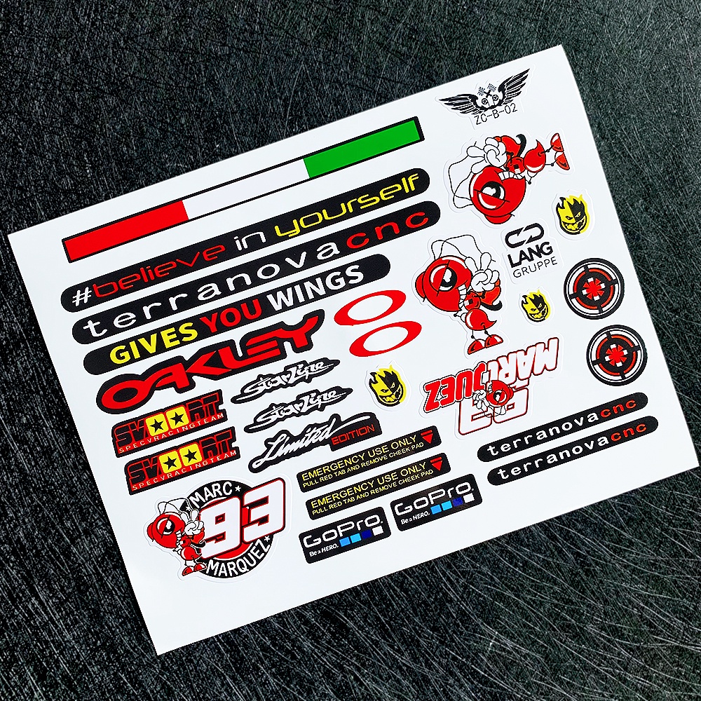 Stiker Motor Refletived EVO Monster 46evo 93red Bull Stiker Tahan Air Vinyl Helm Stiker Anti Sinar Matahari Decal