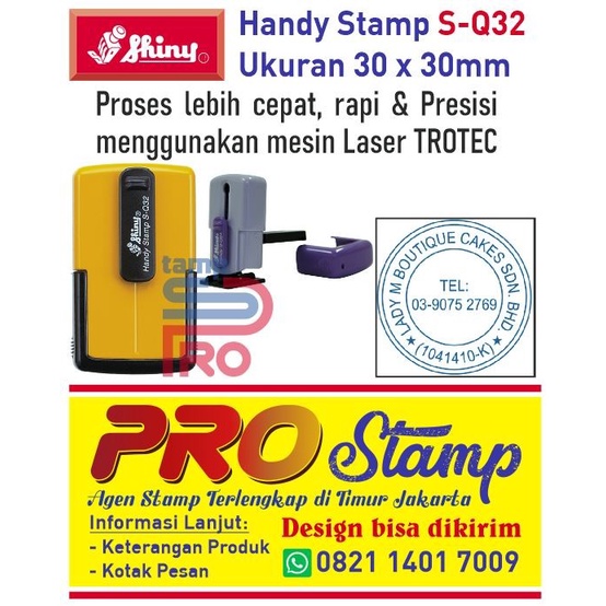 

Star Stempel Custom Nama & Logo Handy Stamp 30Mmx30Mm (Shiny Q-32) Bagus