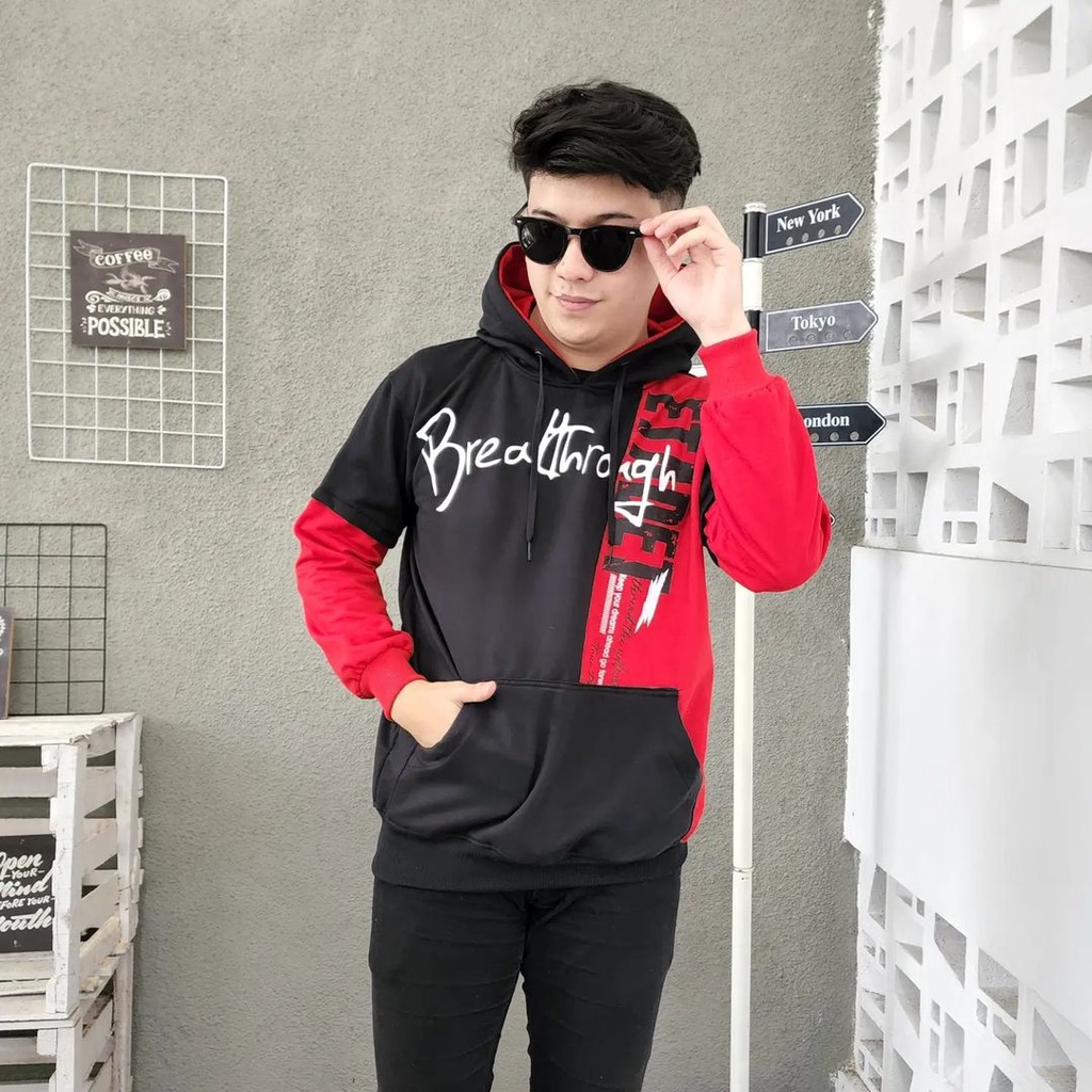 ETADET Hoodie Sweater Pria Oversize Jacket Kasual Terbaru Korean Style Atasan Kekinian Outfit Kece