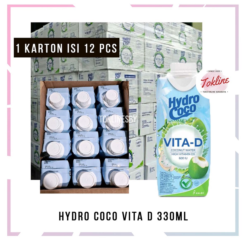 

[ 1 KARTON ISI 12 PCS ] HYDRO COCO HYDROCOCO VITAD VITA D 330ML